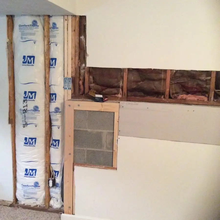Wall insulation replacement during Basement Flood Cleanup in Los Banos